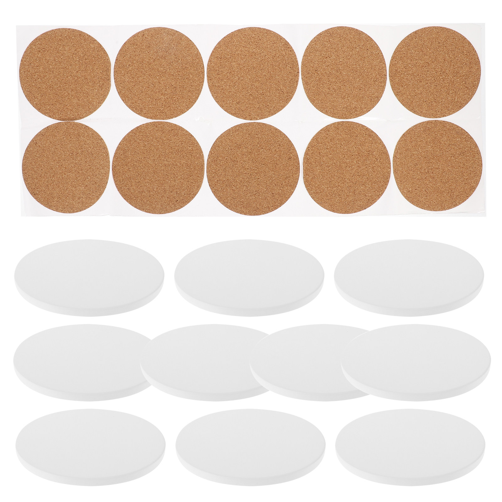 Coaster Sublimation Blank - 10 قطع من قواعد الأكواب الخزفية،