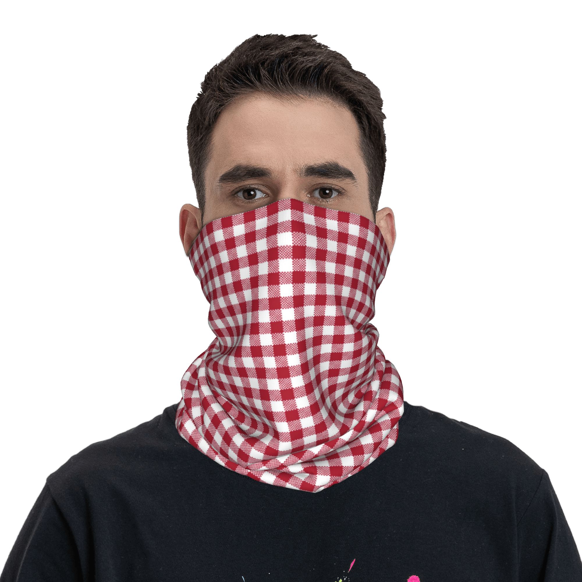 وشاح رقبة مخصص بنمط مربعات أحم - مراجعة Bandana Blank White وسعره